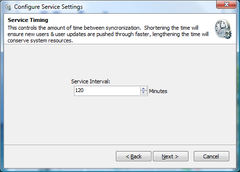 Service Timing Settings